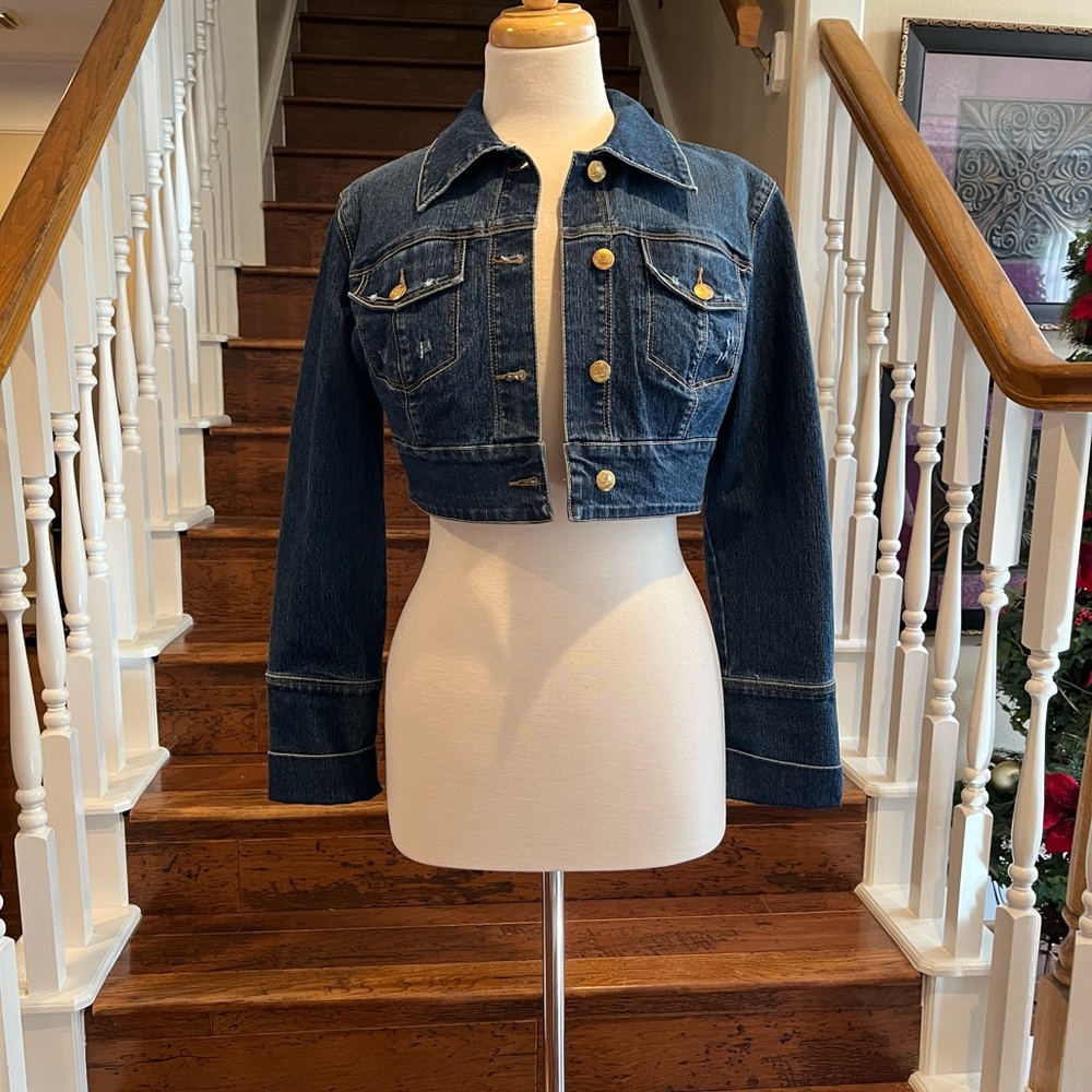 Candie’s denim cropped jacket